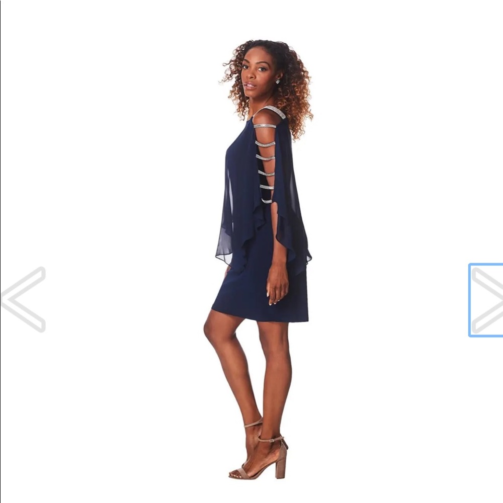MSK Navy Chiffon dress